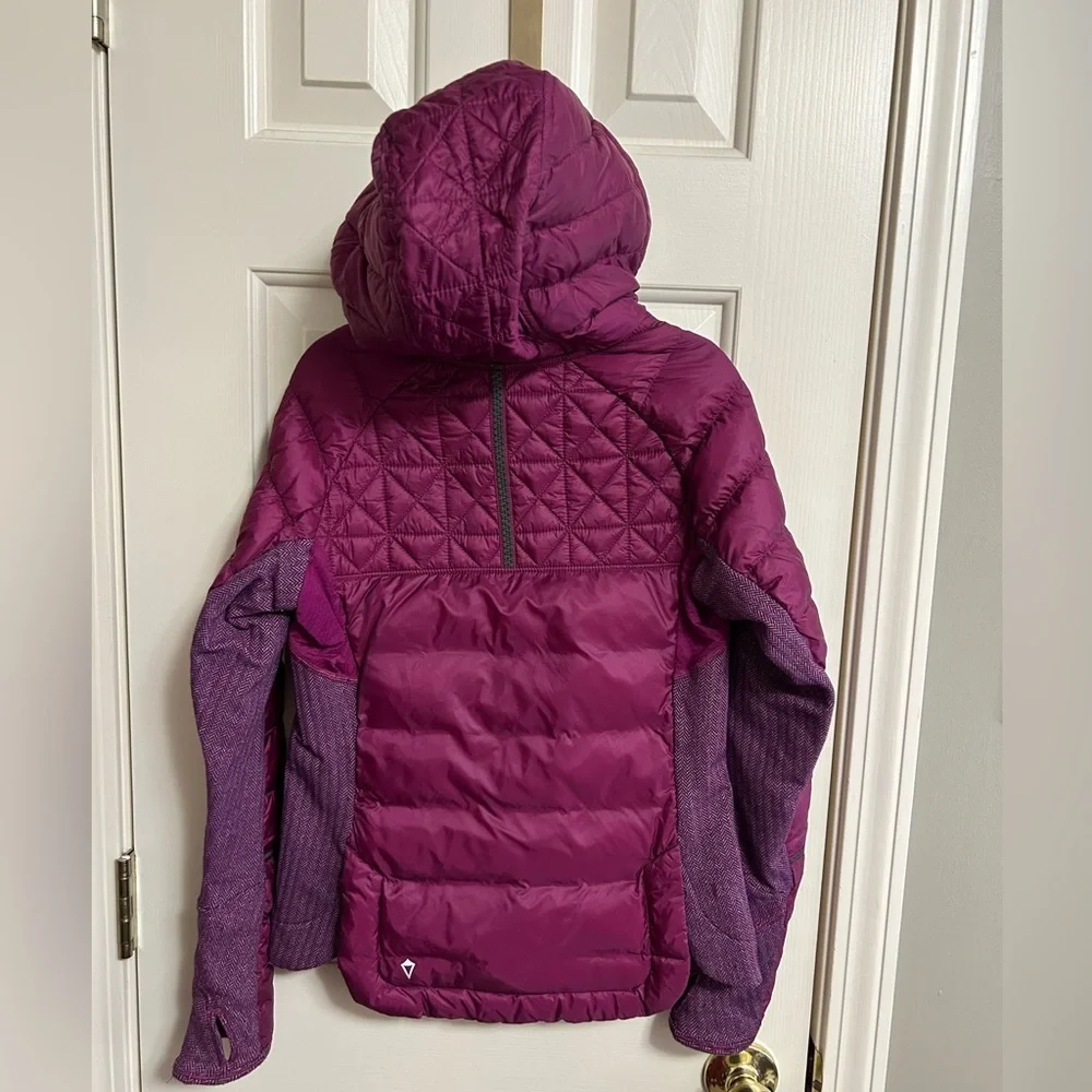 Ivivva (by Lululemon) Magenta Up To Snow Good Down Jacket Zip Hooded Size 10